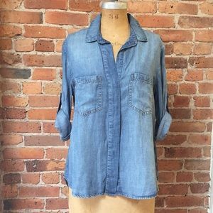Cloth & Stone Roll Sleeve Denim Shirt